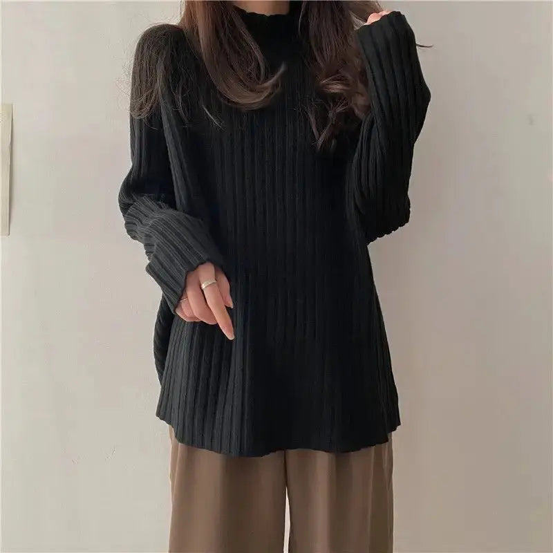 Loose-Fit Turtleneck Sweater for Winter - Loran