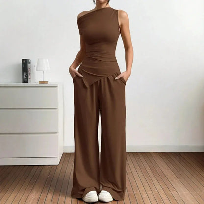 Women's Two-Piece Asymmetrical Summer Outfit - Loran