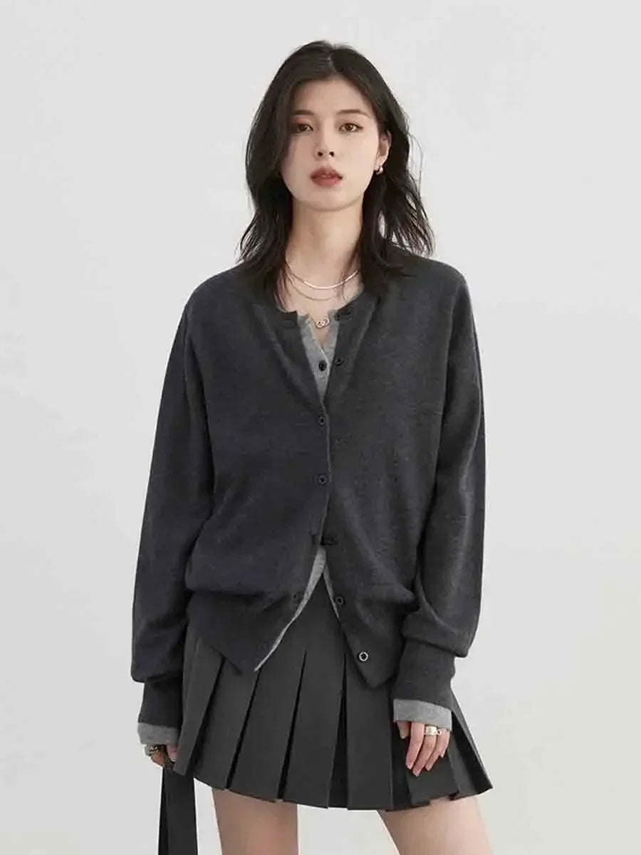 CHIC VEN Women Cardigan Korean O Neck Loose Single Breasted Knitted Sweaters Fashion Female Jumpers Clothing Autumn 2025 Loran