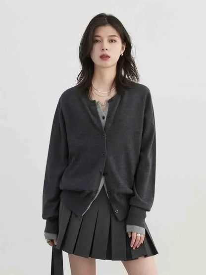 CHIC VEN Women Cardigan Korean O Neck Loose Single Breasted Knitted Sweaters Fashion Female Jumpers Clothing Autumn 2025 Loran