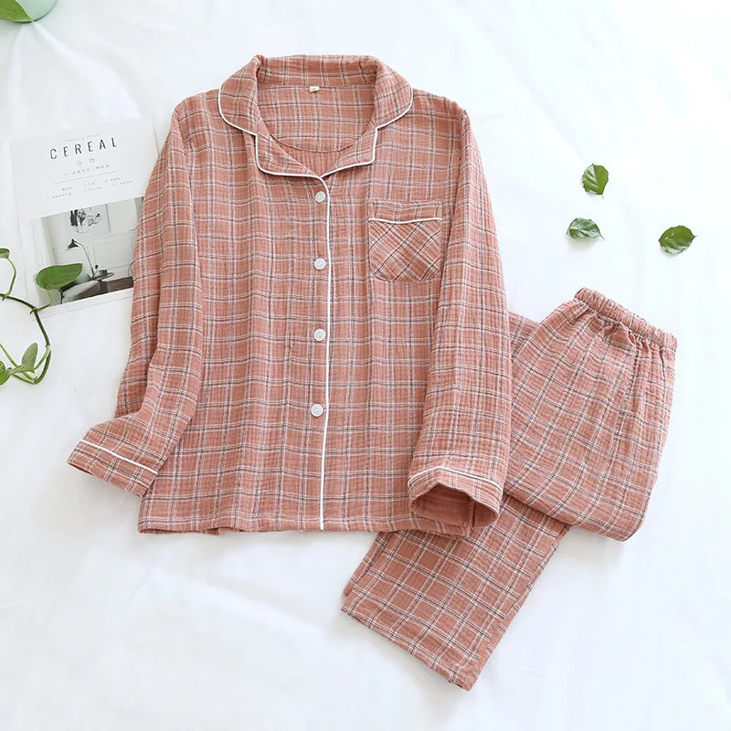 Couple's Pure Cotton Crepe Pajama Set Loran