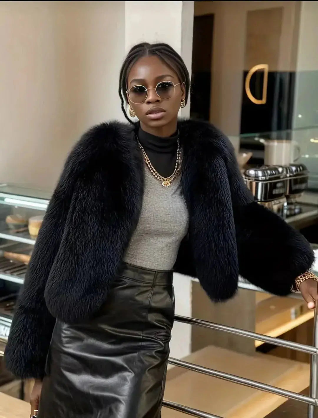 Elegant Imitation Fur Jacket - Loran
