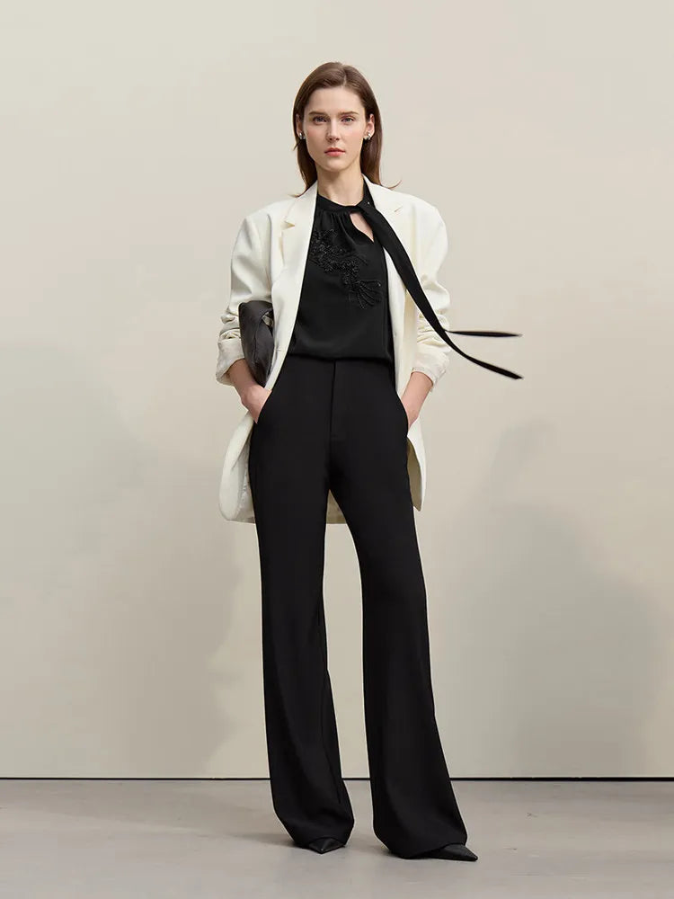Amii Elegant Blouse For Woman 2026 Spring New Commuter Stand-up Collar Embroidered Chiffon Shirt Women's Loose Tops 12621027 Loran