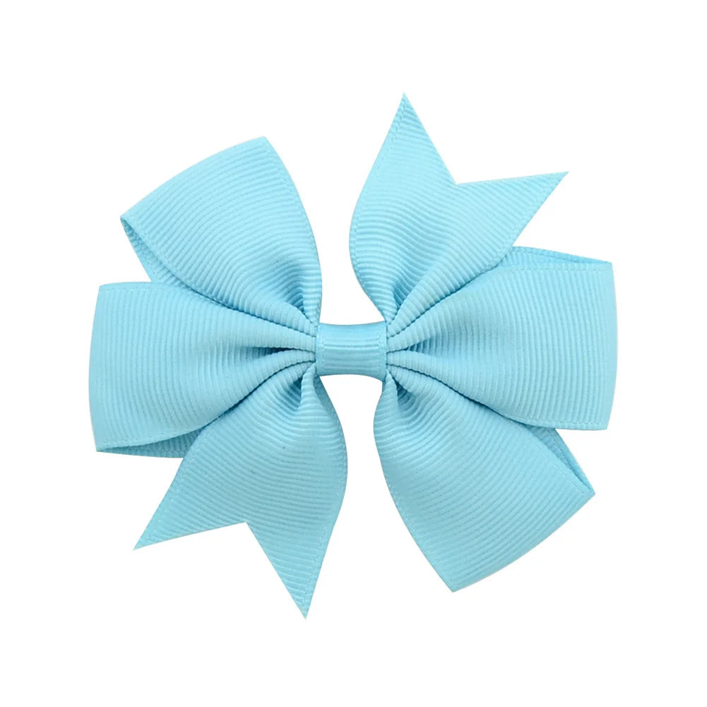 Solid Color Grosgrain Ribbon Hair Bow Clips for Girls