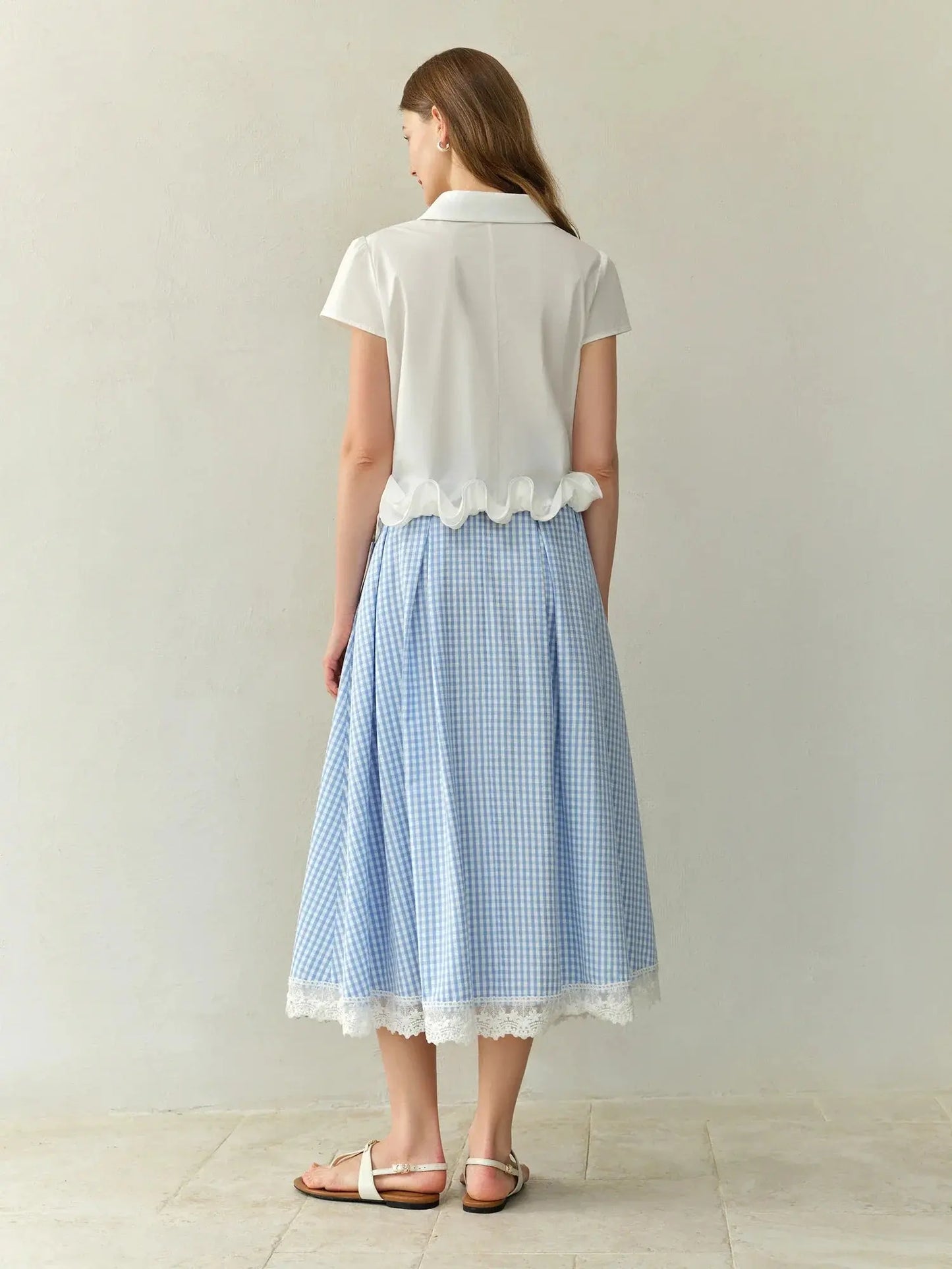 Plus Size Checkered Summer Skirt LORAN STORE