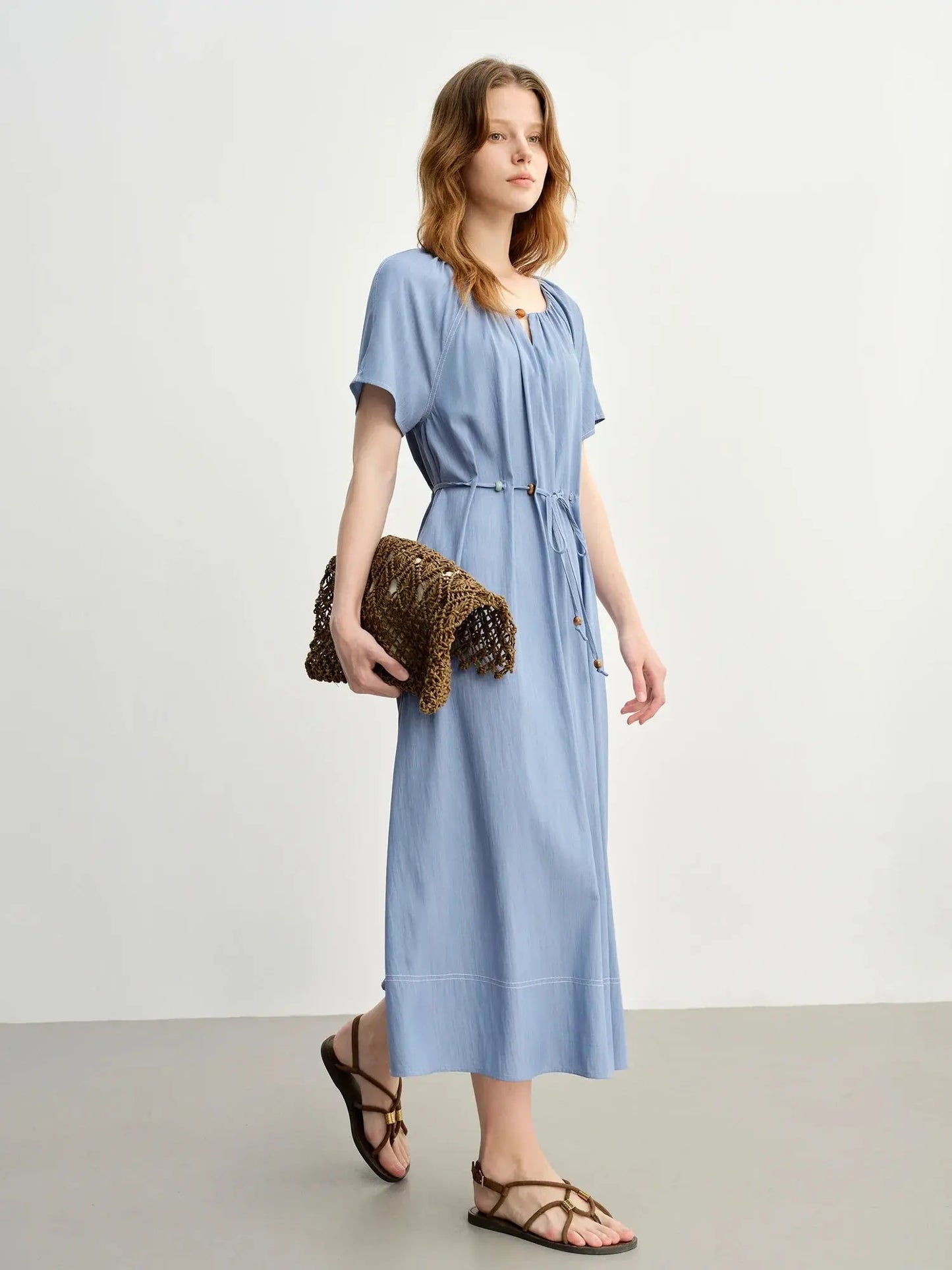 Summer Textured Pleat Dress LORAN STORE