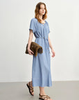 Summer Textured Pleat Dress