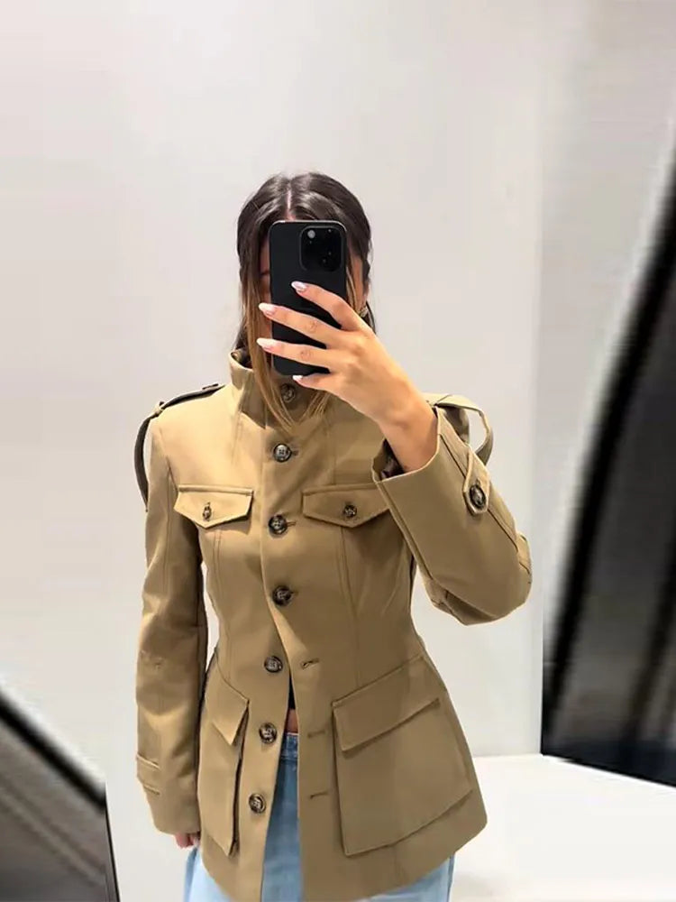 Women's Autumn Stand-Collar Jacket