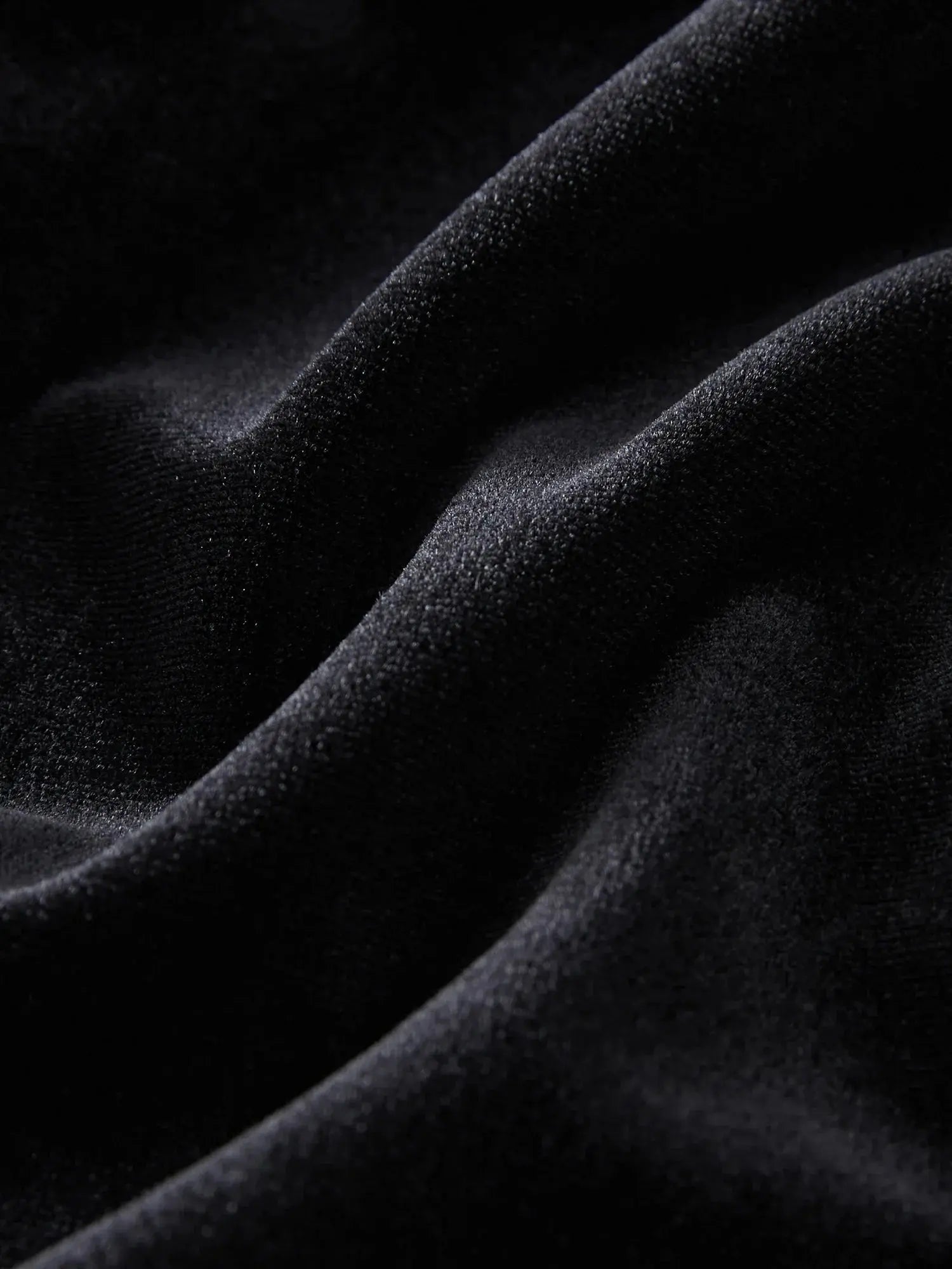 Elegant Black Velvet Long Dress with Polo Neck - Loran