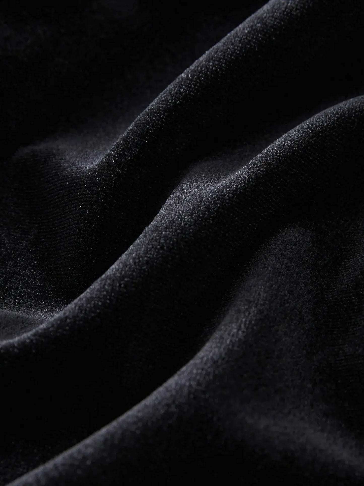 Elegant Black Velvet Long Dress with Polo Neck - Loran