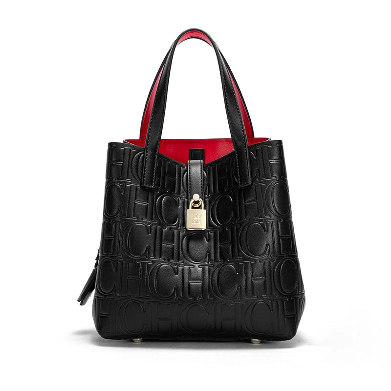 CHCH Women's Steel Embossed Tote Bag Handheld Bun Mother Bag