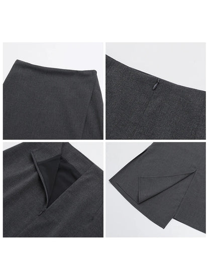 CHIC VEN New Women Skirts Loose Casual Solid Straight Tube Design Irregular Slit Female Skirt Ladies Clothes Spring Autumn 2025 Loran