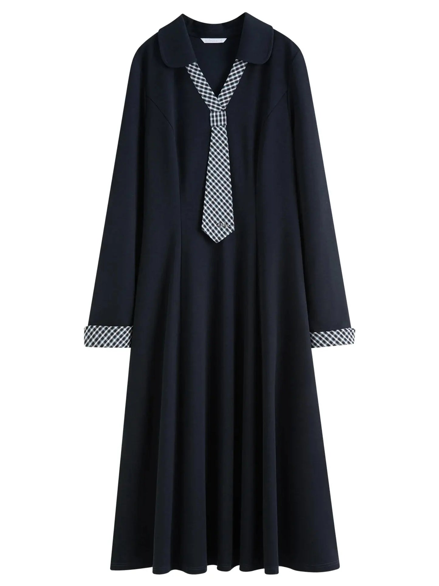 Women's Plaid Asymmetric Winter Dress - Loran