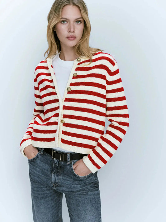 Slim-Fit Striped Cardigan for Spring LORAN STORE