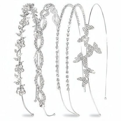 Rhinestone & Pearl Bridal Headband Set Wedding Hair