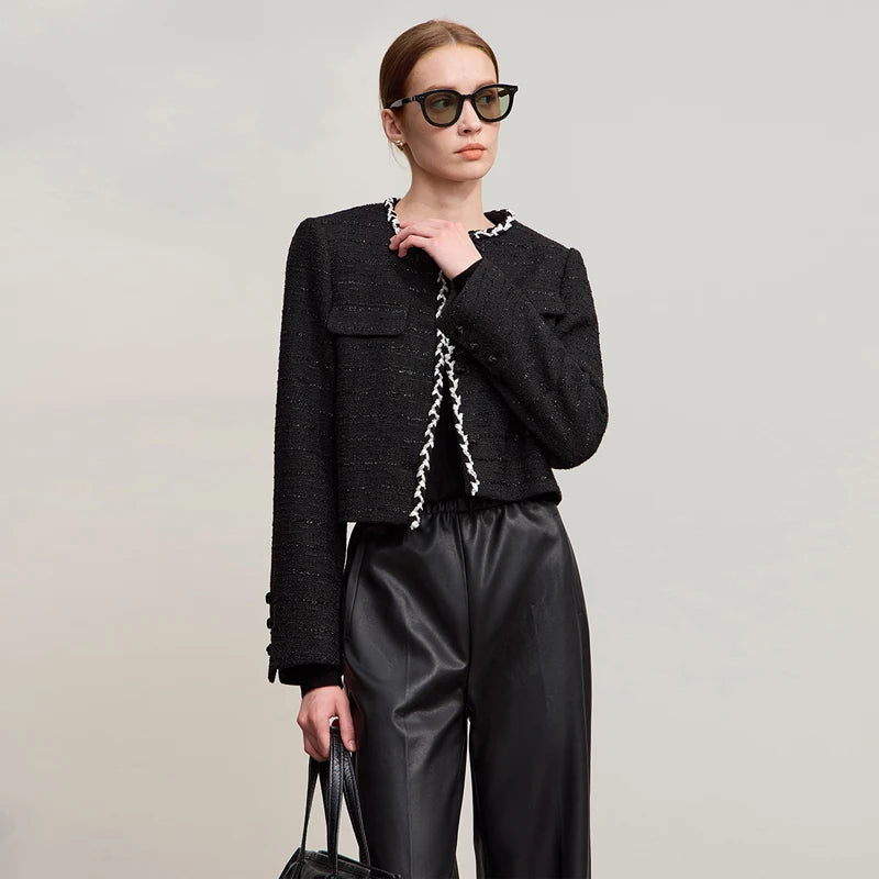 Chic & Versatile Round Neck Jacket for Women