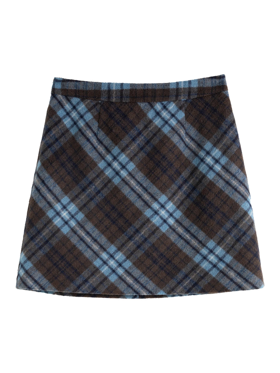 Winter Thicken Plaid Mini Skirt