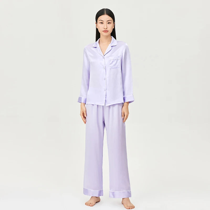 Women’s Mulberry Silk Pajama Set Long Sleeve Loungewear Loran