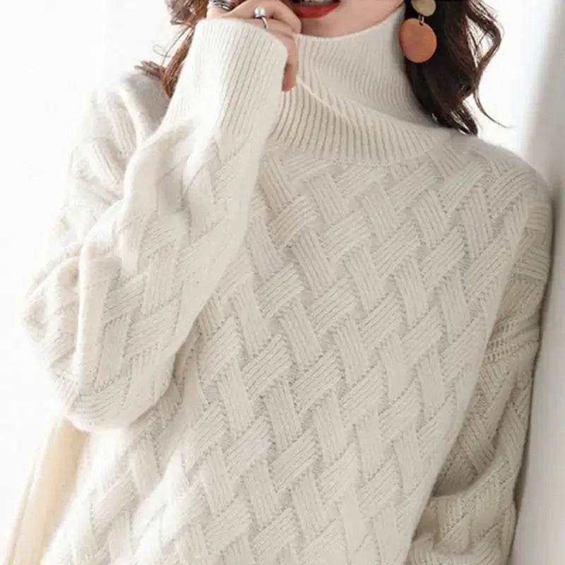 Oversized Cashmere Blend Pullover Sweater for Winter - Loran