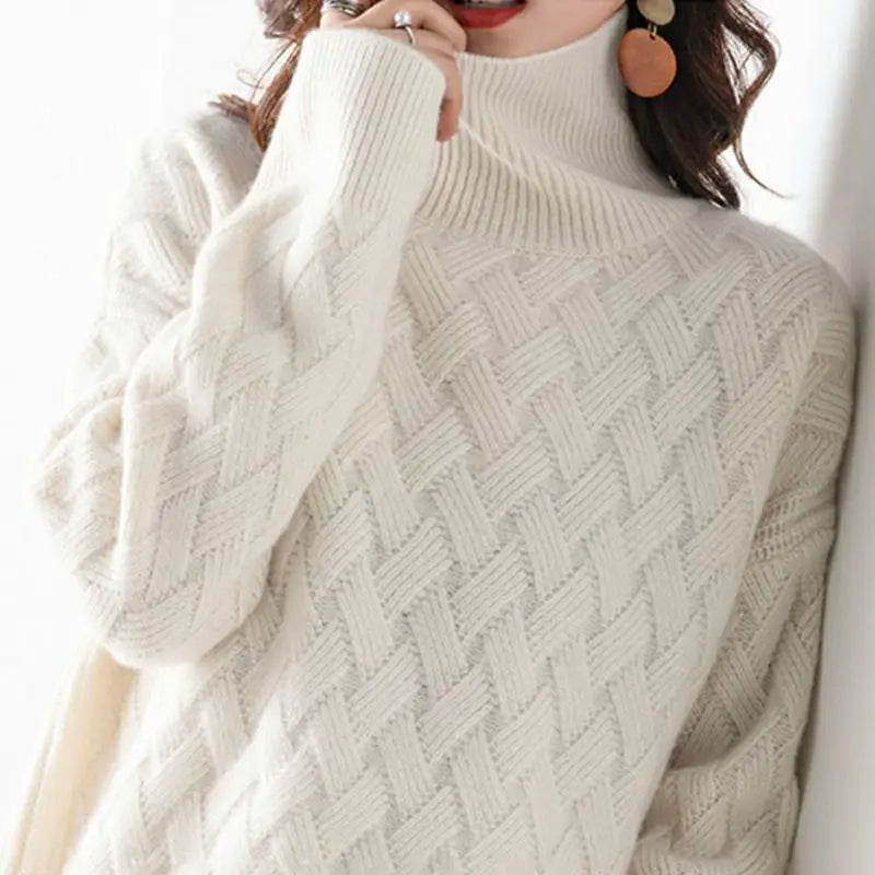 Oversized Cashmere Blend Pullover Sweater for Winter