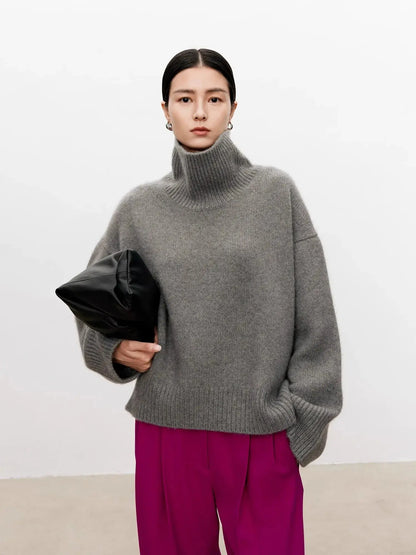 Luxurious Pure Cashmere Turtleneck Sweater - Loran