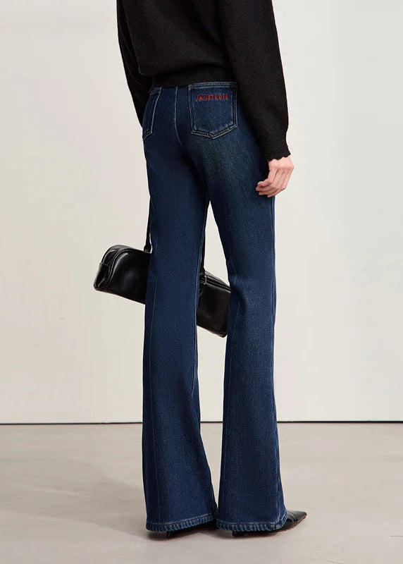 Amii Flared Jeans 2025 Winter New Letter Embroidered Pants Versatile Denim Trousers Casual Cotton Jeans Pants For Woman 12554061 Loran