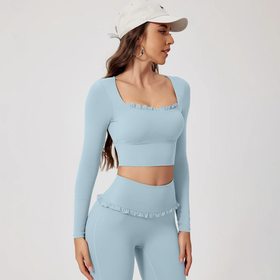 Activewear Suit: Long-Sleeve Top and Bottoms