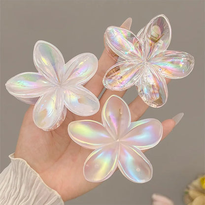 Transparent Flower Hair Claws Cute Vacation Clips for Girls