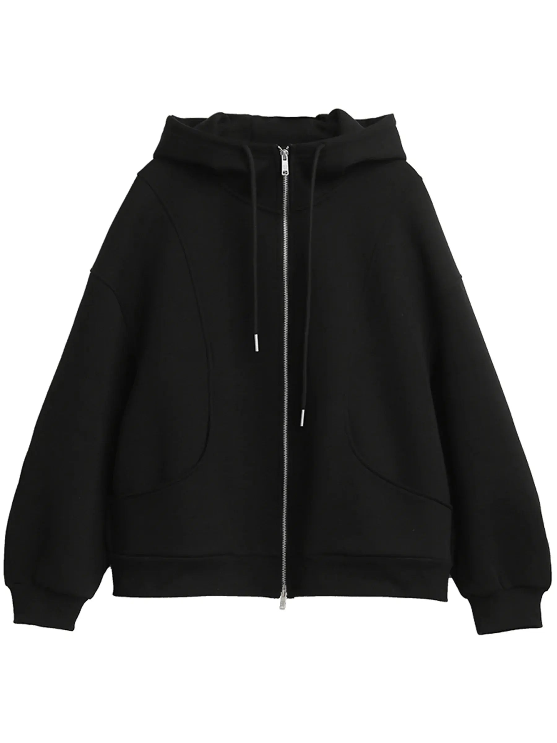 Women's Loose Drawstring Hooded Sweatshirt Jacket - Loran