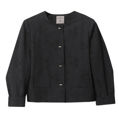 Amii Women's jacket 2026 Spring New Commuter Cotton Jacquard Women's Jacket separate Casual Loose Versatile Shorts 1264111 0 Loran