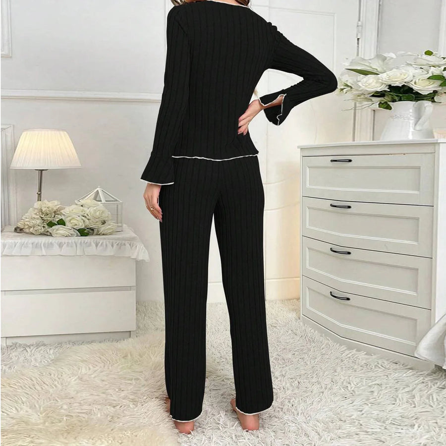 Women's Autumn Winter Long Pajama Set