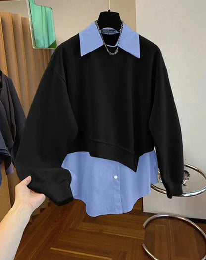 Simple and Catchy Stylish Patchwork Blouse - Loran