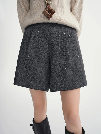 Sparkly Sequin High-Waisted Shorts for Women - Loran