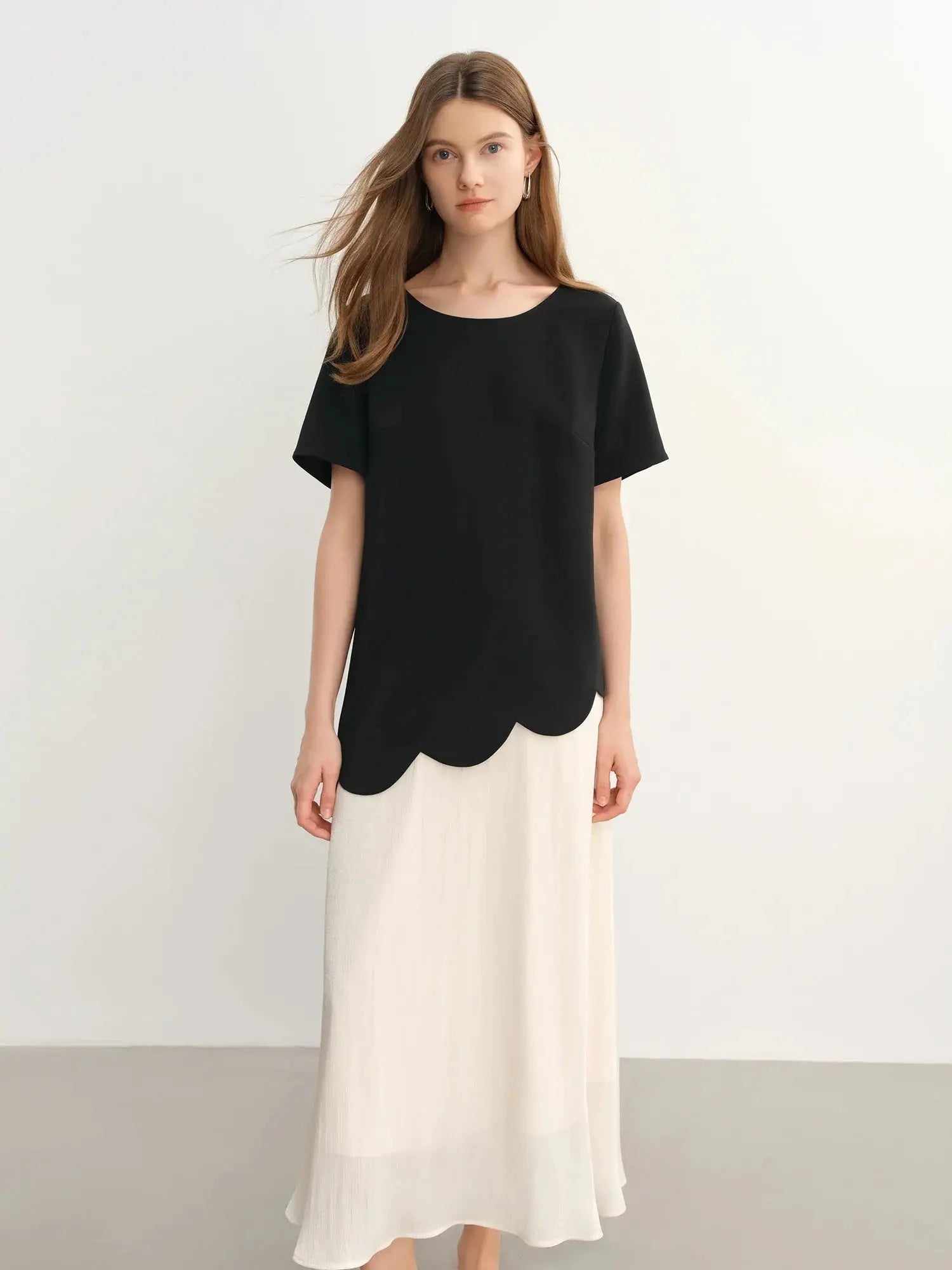 Women's Bold Color Block Faux Two-Piece Dress - Loran