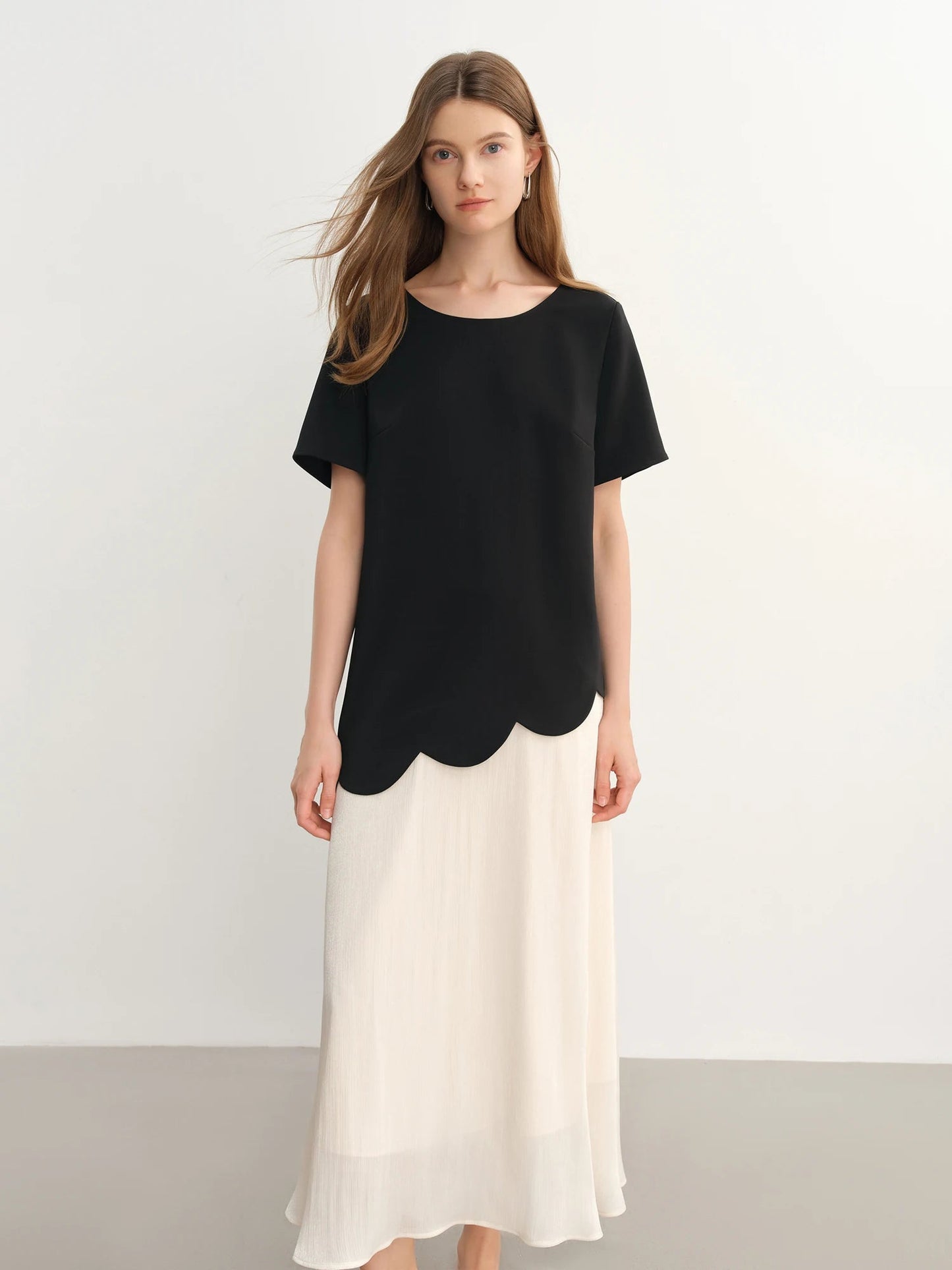 Color Block Fake Two-Piece Dress Chic Summer Design Loran