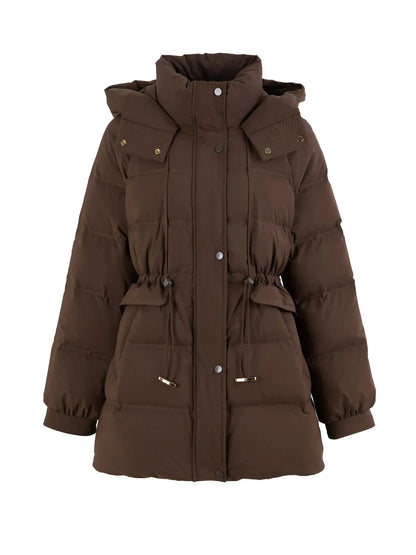 Women's Warm Brown Puffer Jacket - Loran