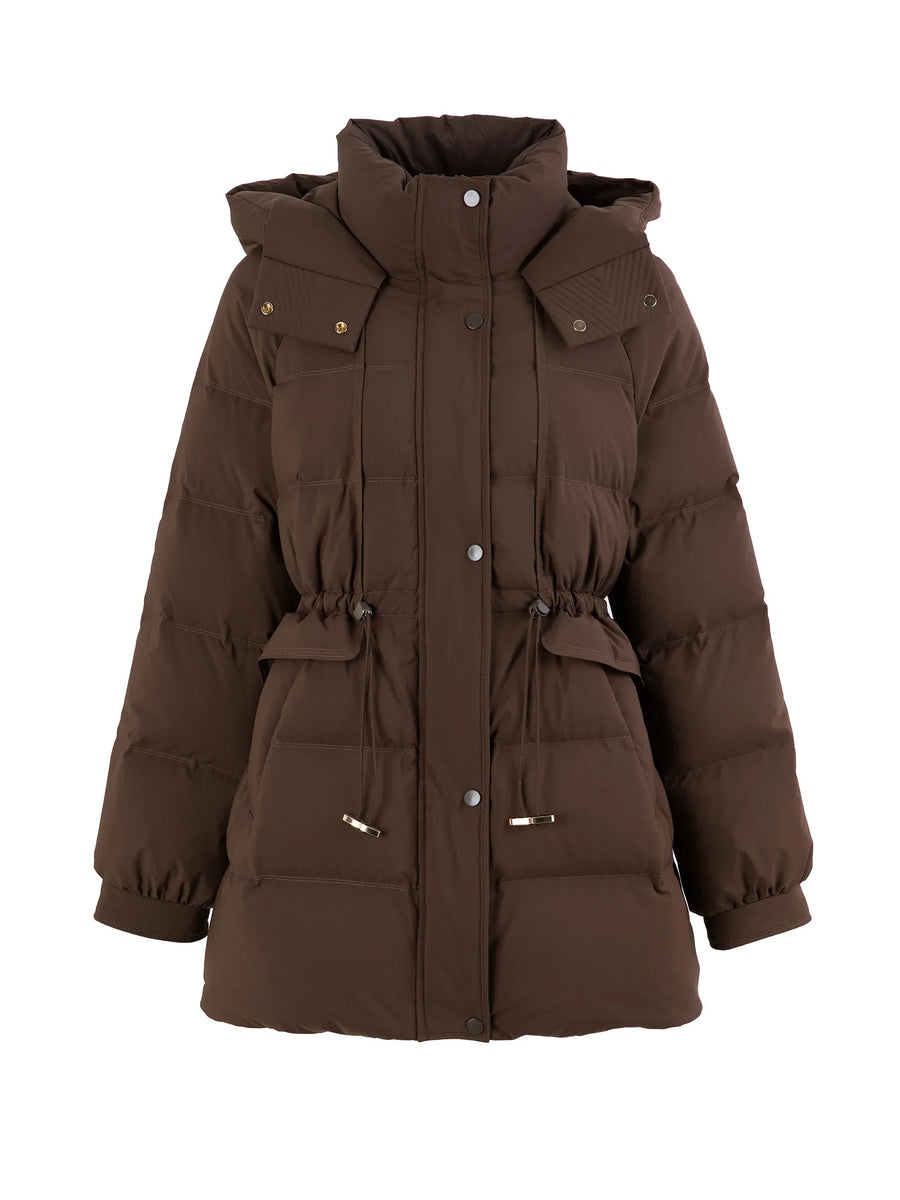 Women's Warm Brown Puffer Jacket