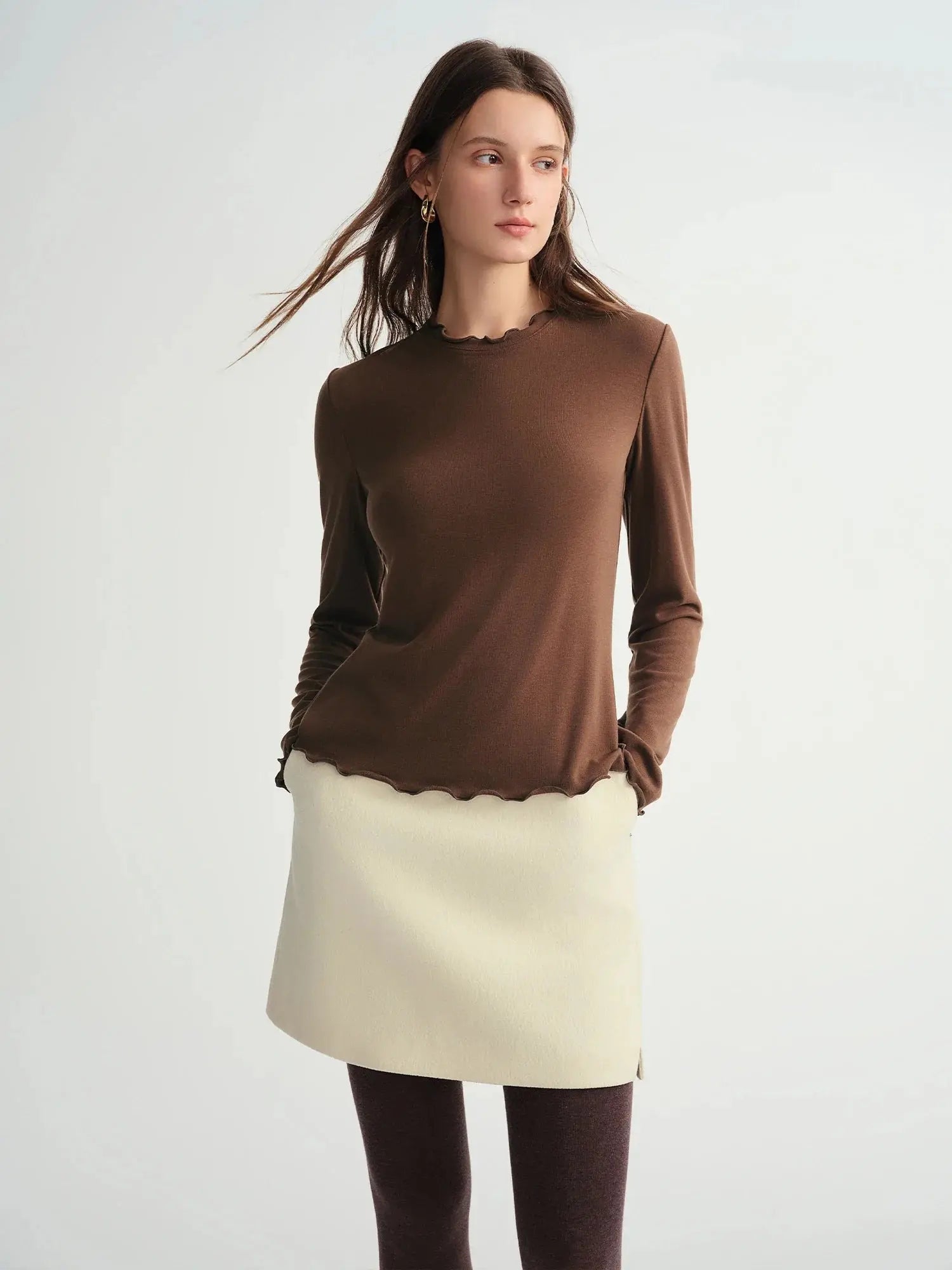 Women's Soft Self-Heating Wool Knit T-Shirt - Loran