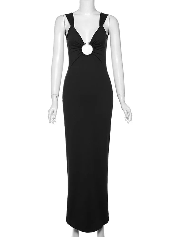 Low Cut Sleeveless Sexy Maxi Dress For Women Fashion