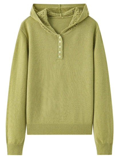 Textured Soft-Comfort Hooded Knit Sweater - Loran