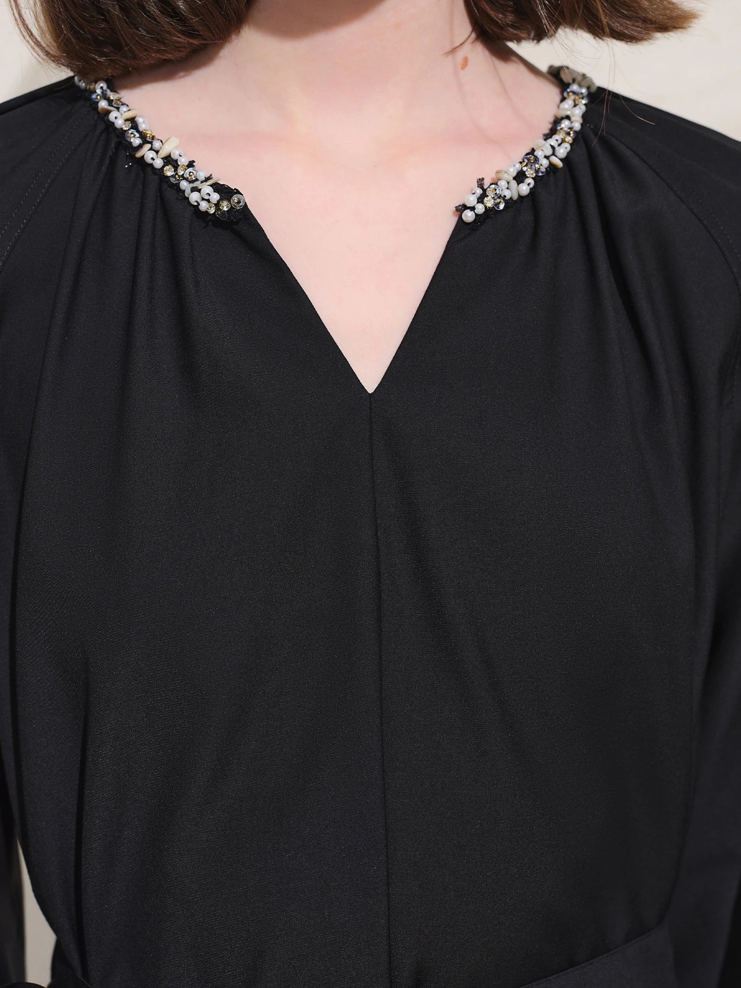 Plus Size Black Autumn Dress Casual Commuter Style Loran