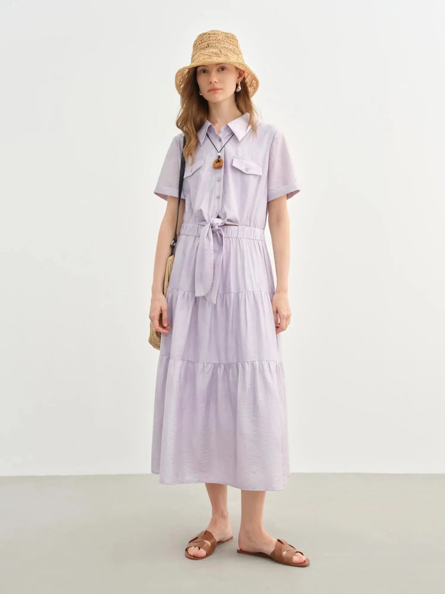 Elegant Women's Long Shirt Dress - Loran