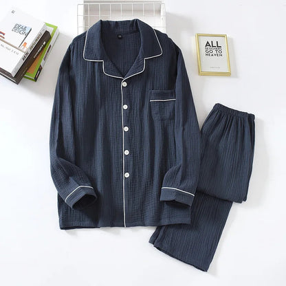 Couple's Pure Cotton Crepe Pajama Set Loran