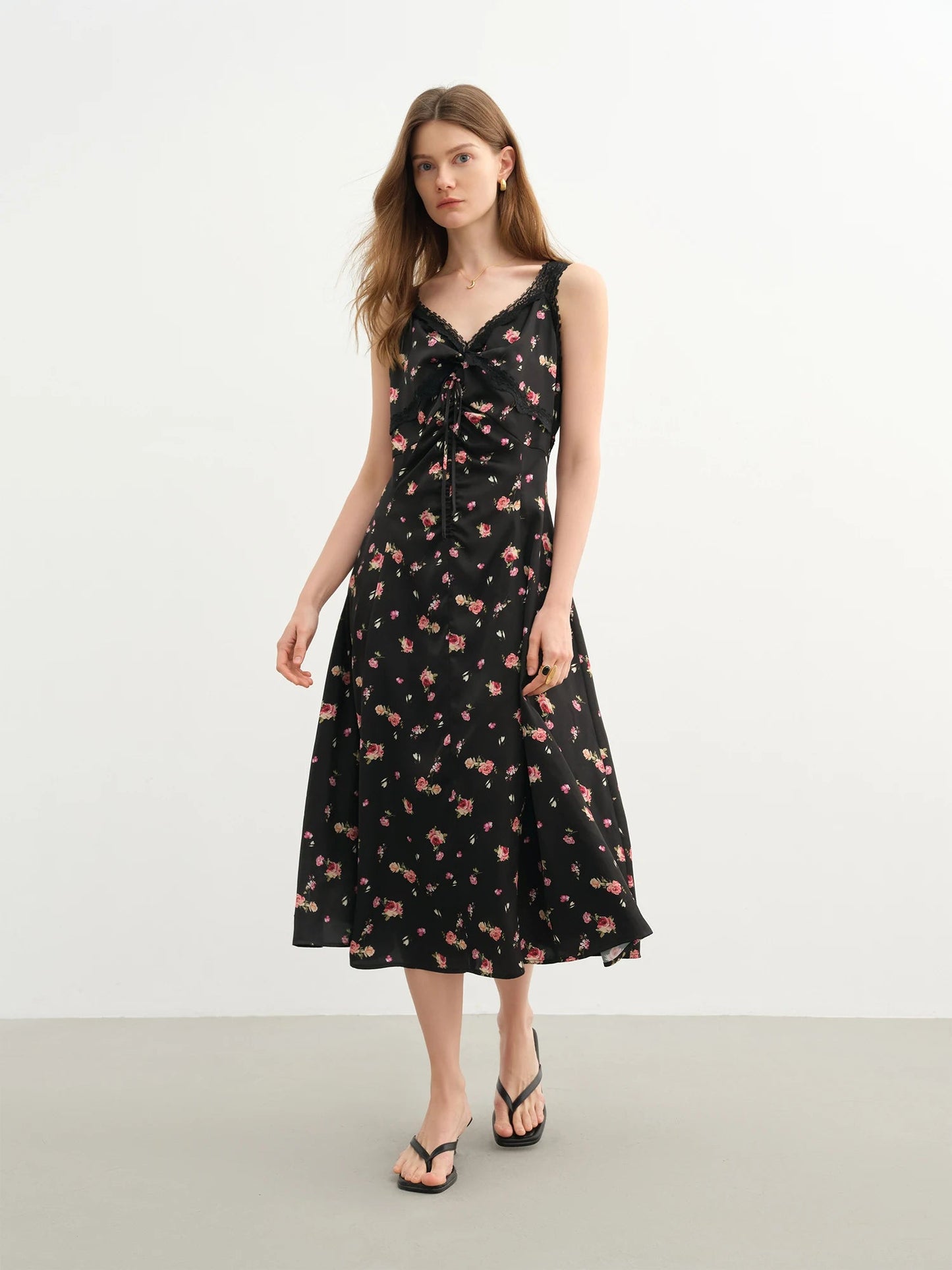 Plus-Size Lace Strapless Dress Slimming Summer Long Dress Loran