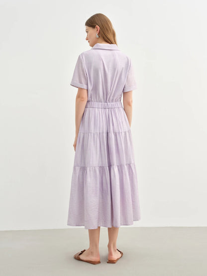 Elegant Women’s Lyocell Shirt Dress Romantic Summer Chic Loran