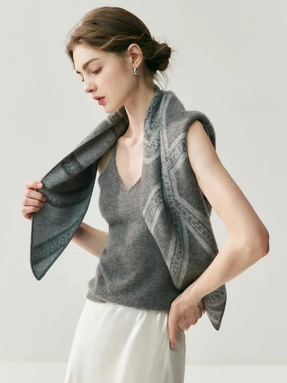 Women's 100% Cashmere V-Neck Vest | Soft Winter Knitwear LORAN STORE