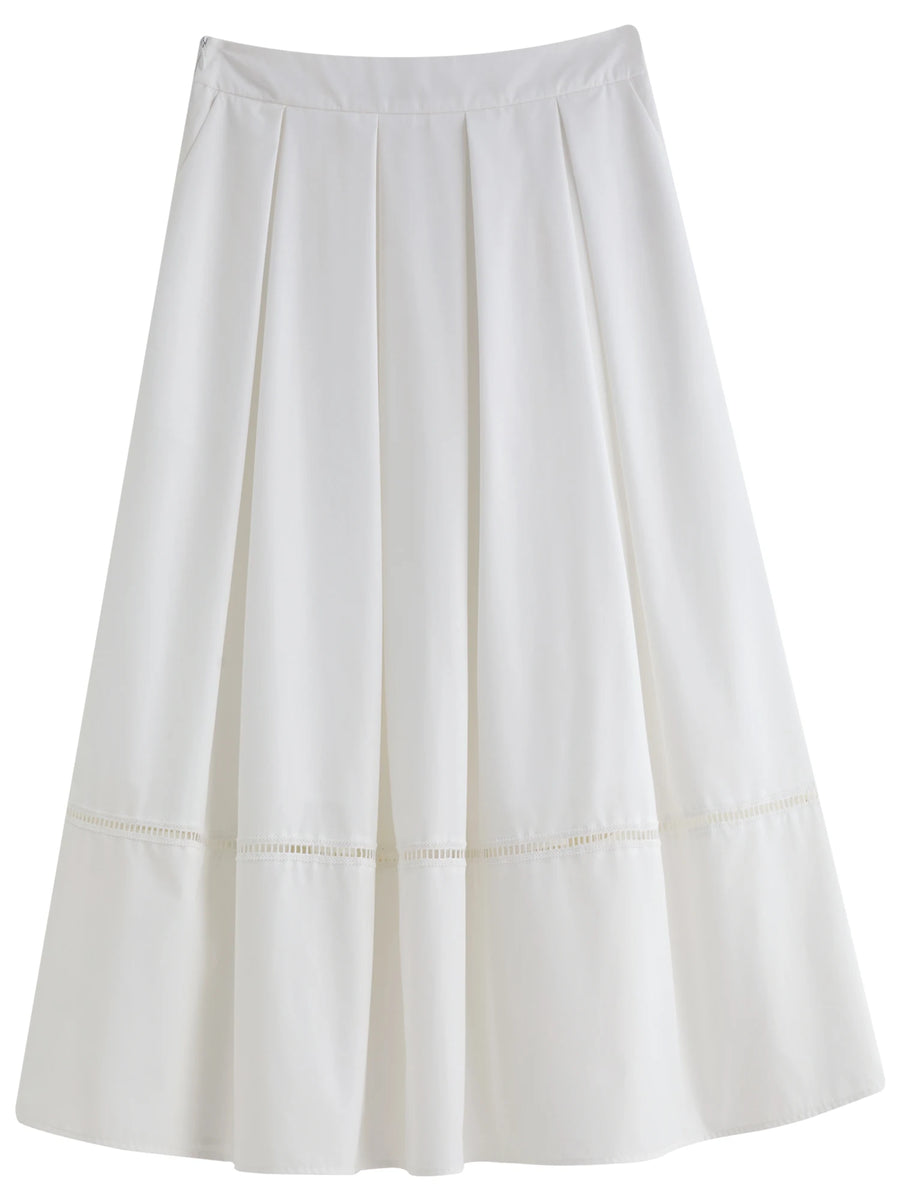 Retro Art Print Plus Size High-Waist Long Skirt