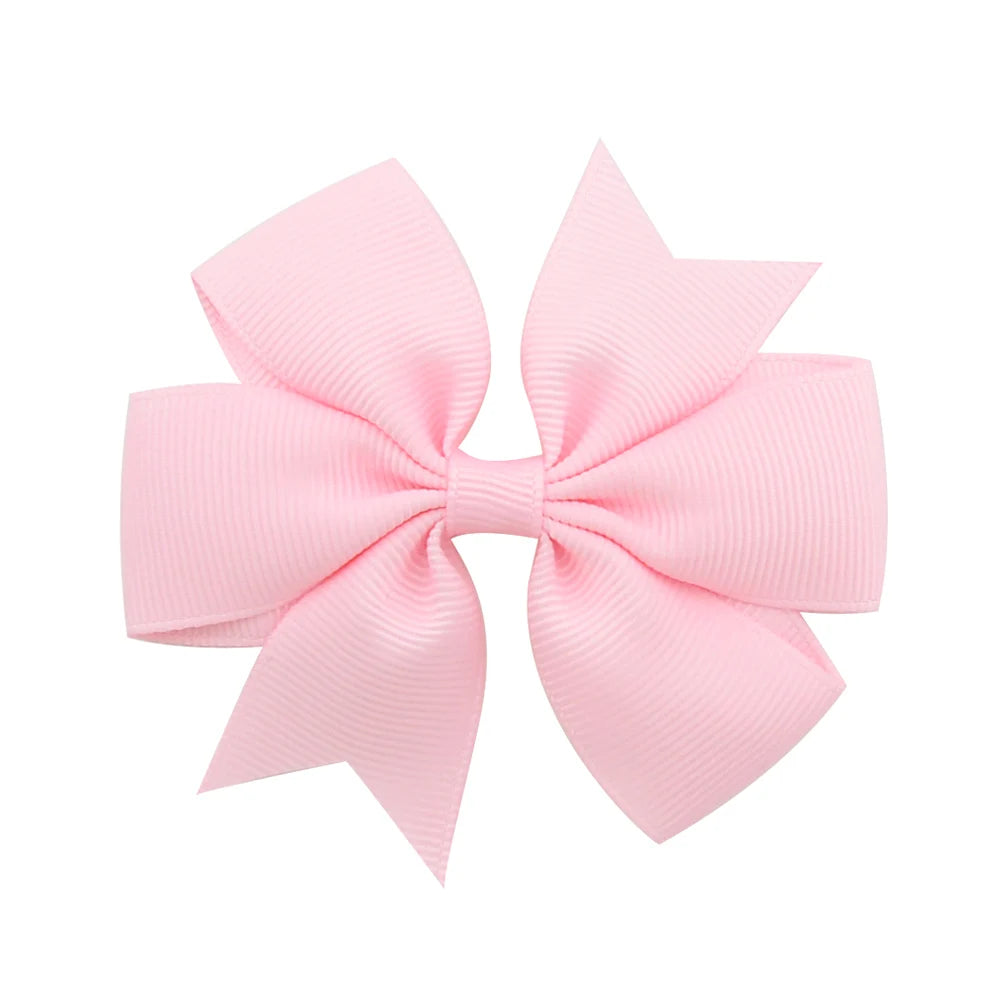 Solid Color Grosgrain Ribbon Hair Bow Clips for Girls