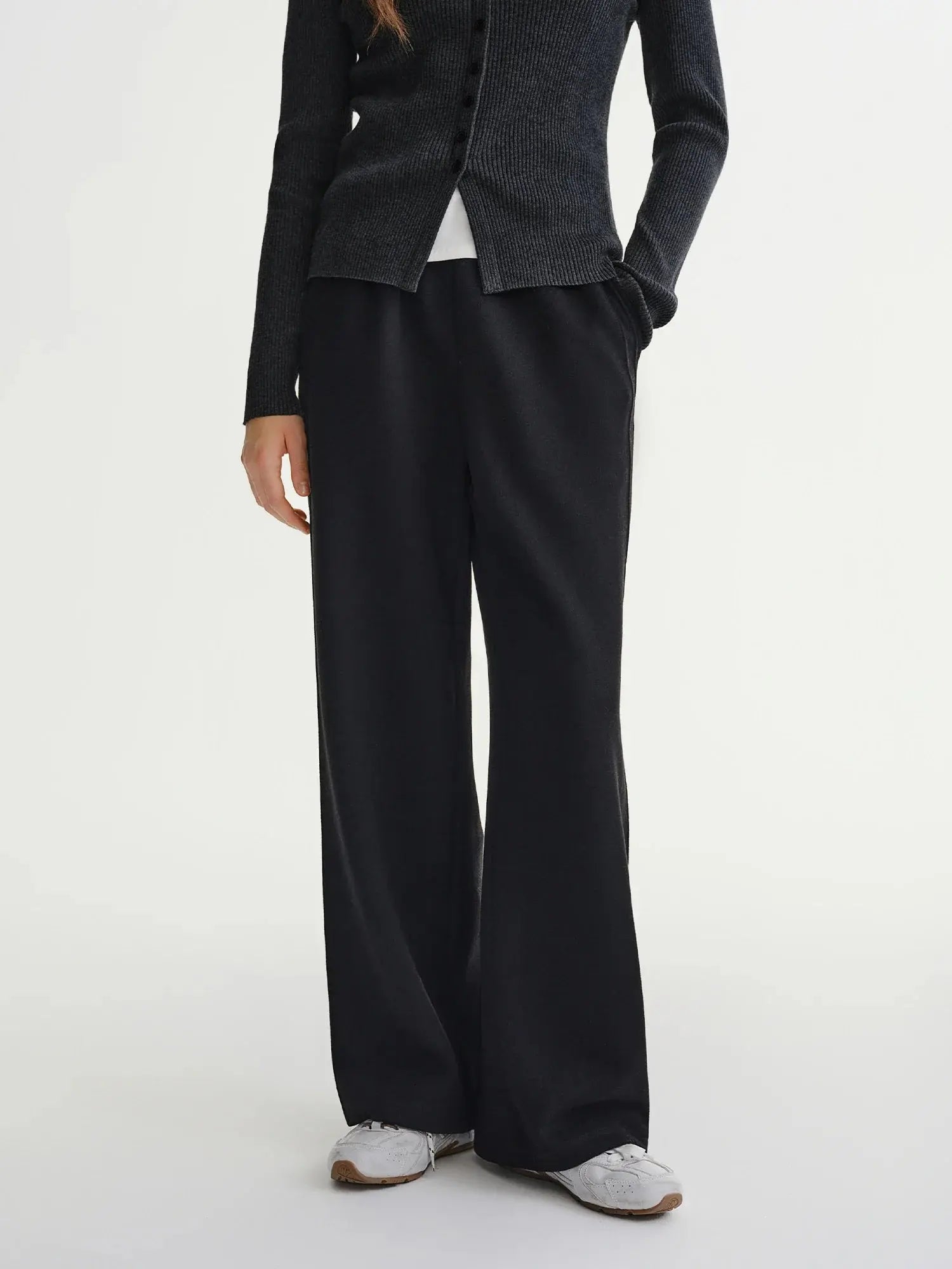 Plus Size Relaxed Wide-Leg Elastic Pants - Loran
