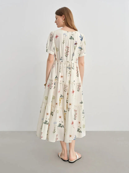 Plus-Size Summer Floral Midi Dress LORAN STORE
